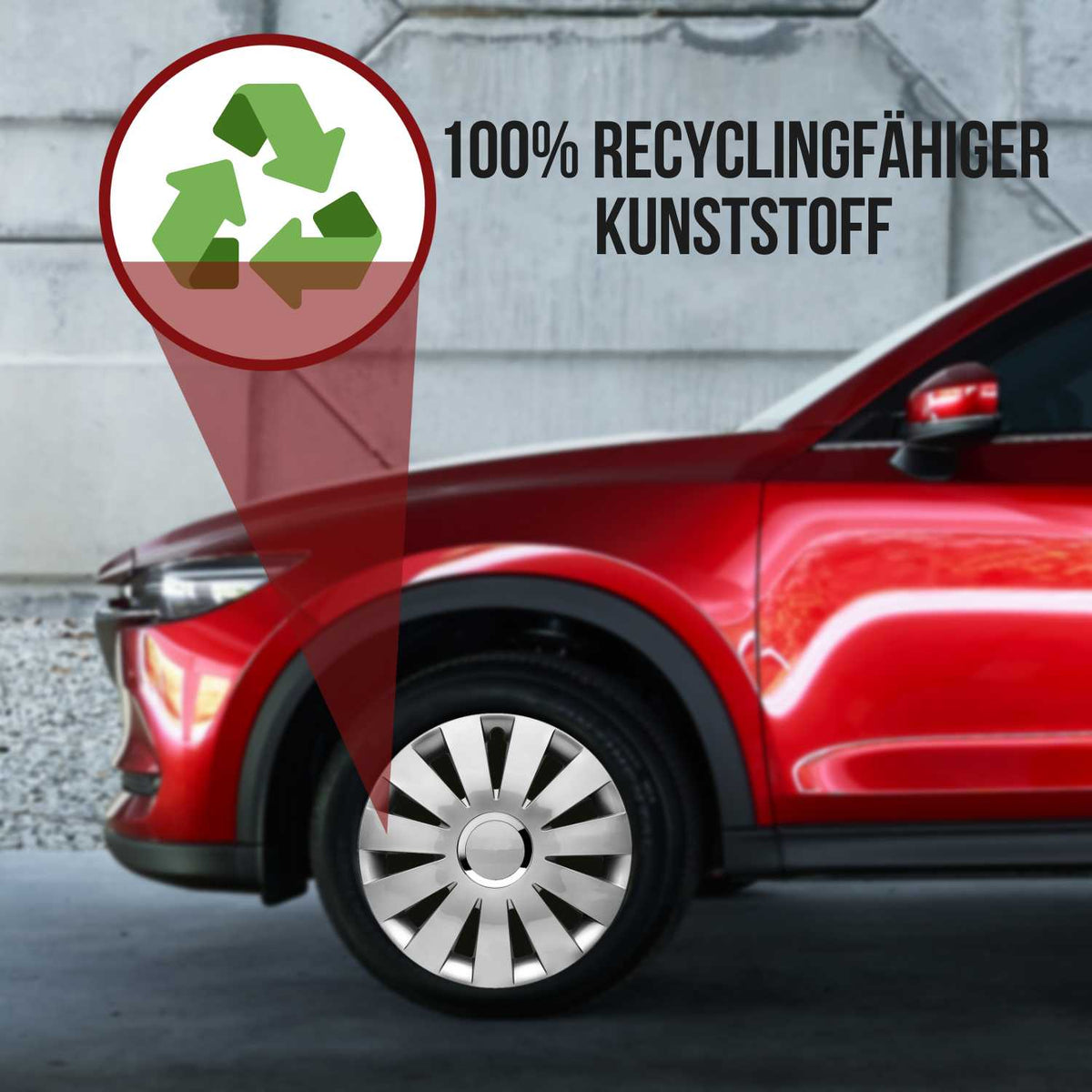 Albrecht Beat Radkappen – 14–16 Zoll, 4er-Set – Recyclinghinweise