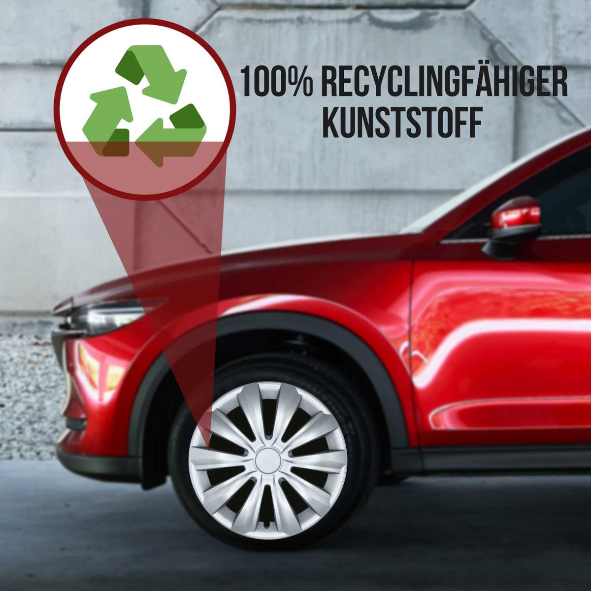 Albrecht Delta Radkappen – 13–16 Zoll, 4er-Set – Recyclinghinweise
