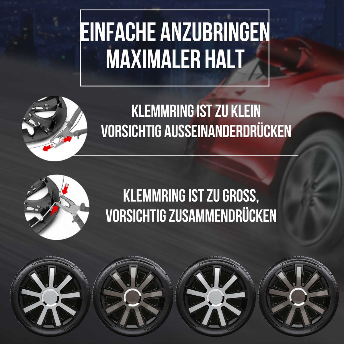 Albrecht Flash Radkappen – 14–16 Zoll, 4er-Set