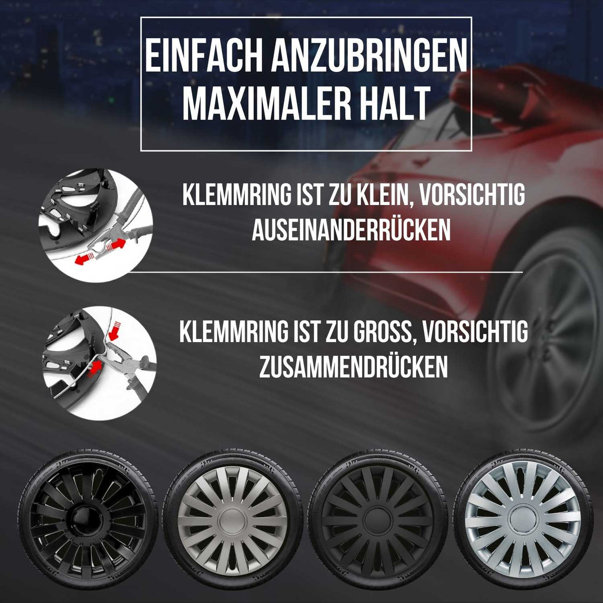 Albrecht Wind Radkappen – 13–17 Zoll, 4er-Set