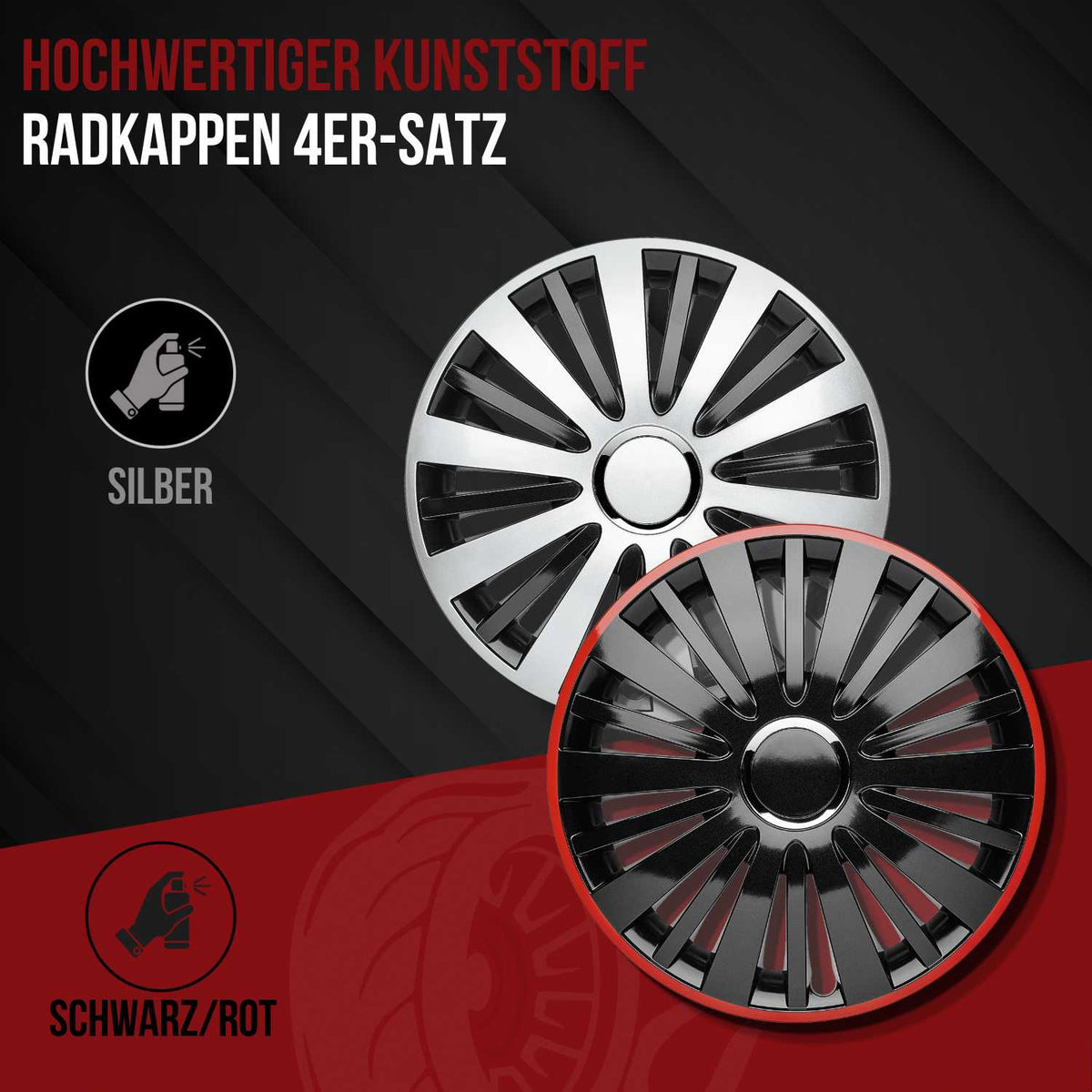 Albrecht Falcon Radkappen – 14–16 Zoll, 4er-Set