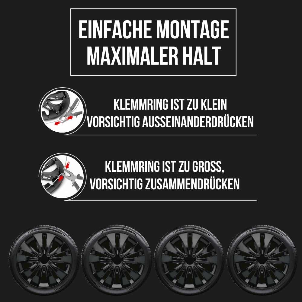 Albrecht Storm Radkappen – 13–16 Zoll, 4er-Set – Montageanleitung