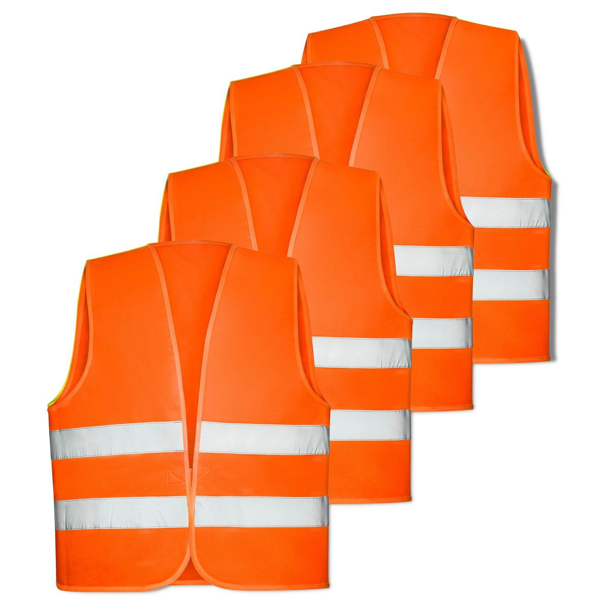Warnwesten-Set – Gelb oder Orange, 4–24 Stück