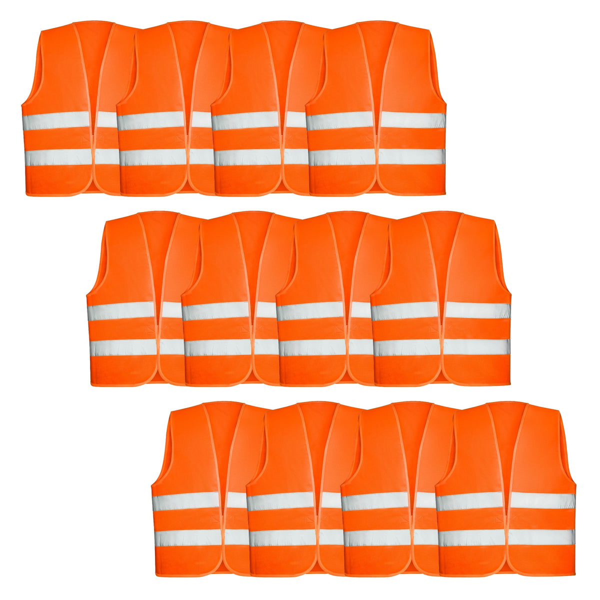 Warnwesten-Set – Gelb oder Orange, 4–24 Stück